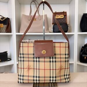 Burberry House Check Medium Tote Dark Brown